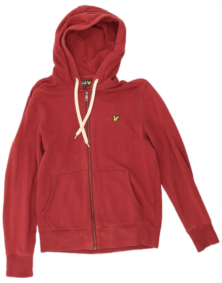 Maglione con cappuccio e zip da uomo Lyle & Scott in cotone rosso medio