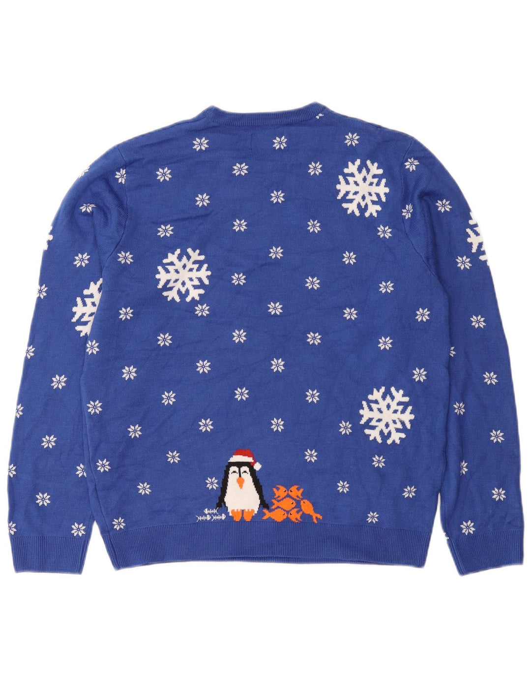 Maglione maglione girocollo da uomo Marks & Spencer blu medio invernale