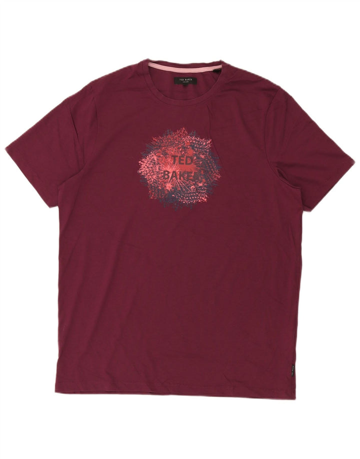 T-shirt grafica da uomo Ted Baker taglia 4 grande in cotone marrone