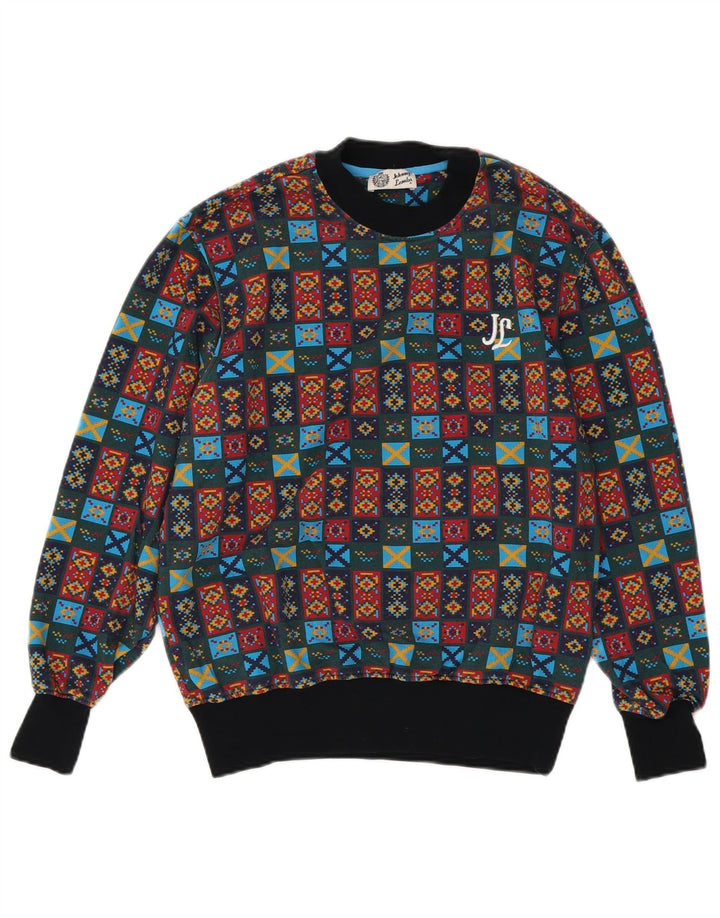 JOHNNY LAMBS Felpa da uomo Maglione medio multicolore geometrico