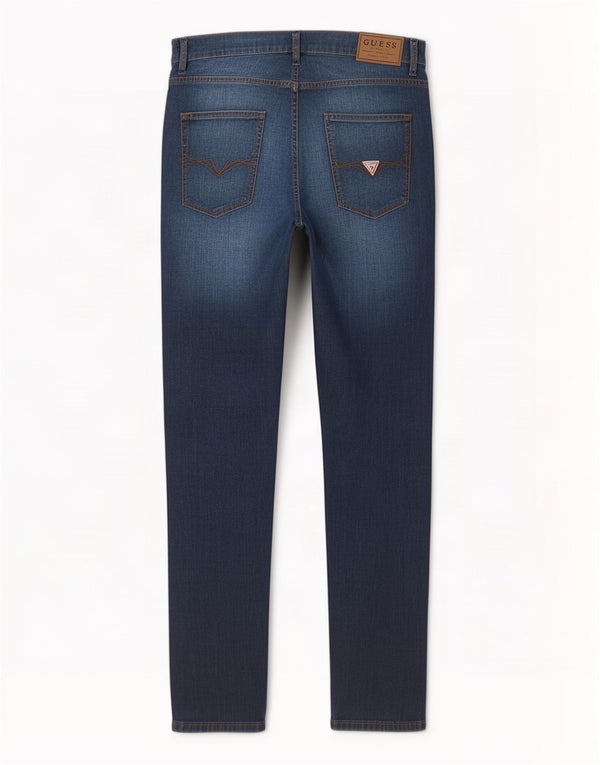 Guess Uomo Chris Skinny Jeans W32 L30 Cotone Blu
