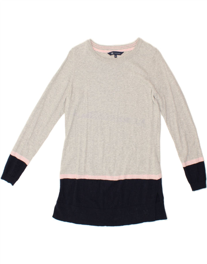 CREW CLOTHING Womens Boat Neck Jumper Sweater UK 12 Medium Grey Vintage Crew Clothing and Second-Hand Crew Clothing from Messina Hembry 