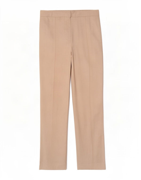 Pantaloni capri dritti a vita alta da donna Reiss UK 10 piccoli W27 L21 Beige