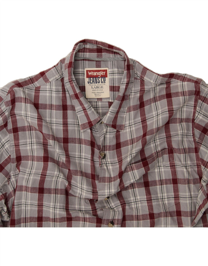 WRANGLER Mens Shirt Large Grey Check Cotton Vintage Wrangler and Second-Hand Wrangler from Messina Hembry 