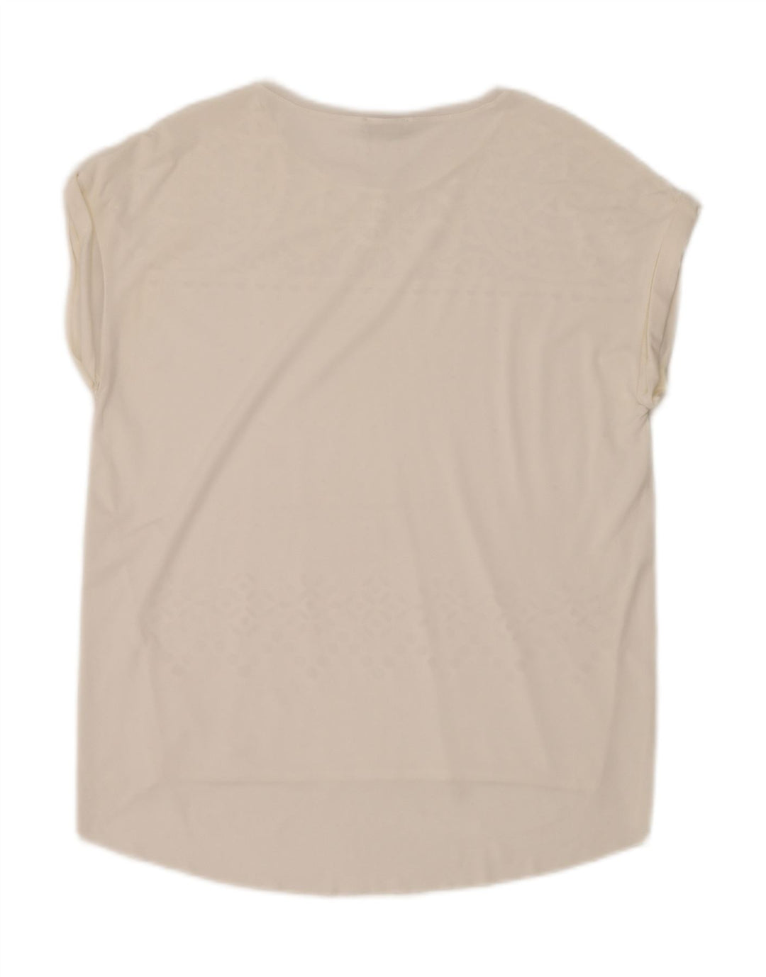 Top Blusa Donna Zara UK 14 Medio Bianco Floreale