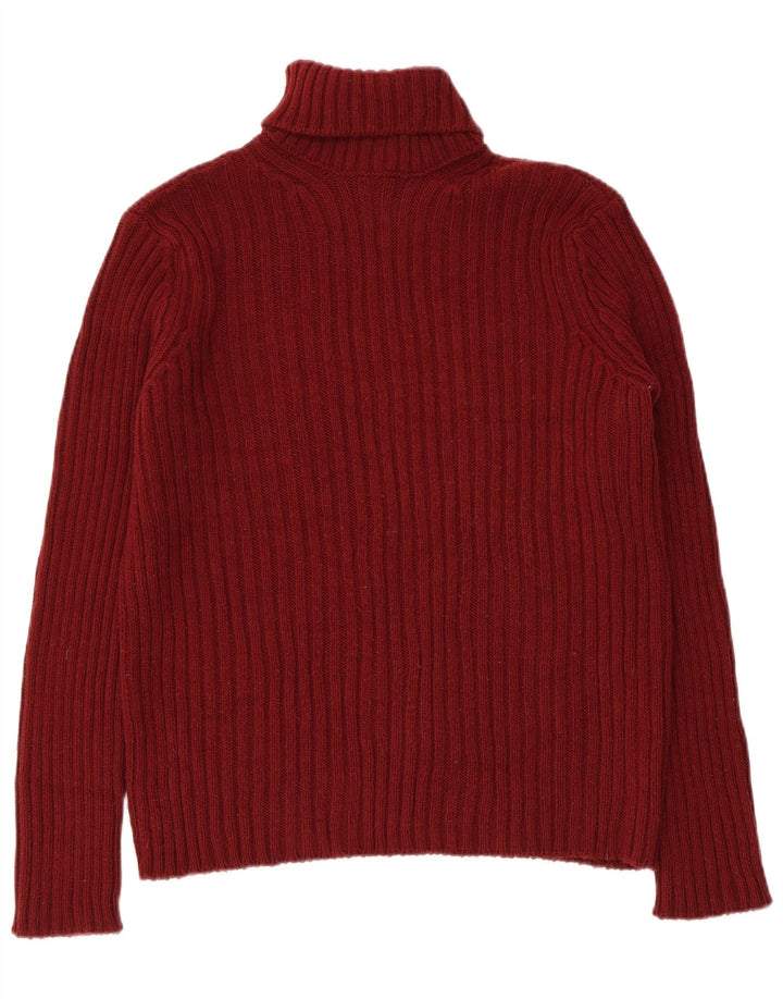 Maglione maglione da uomo a collo alto Benetton piccolo bordeaux