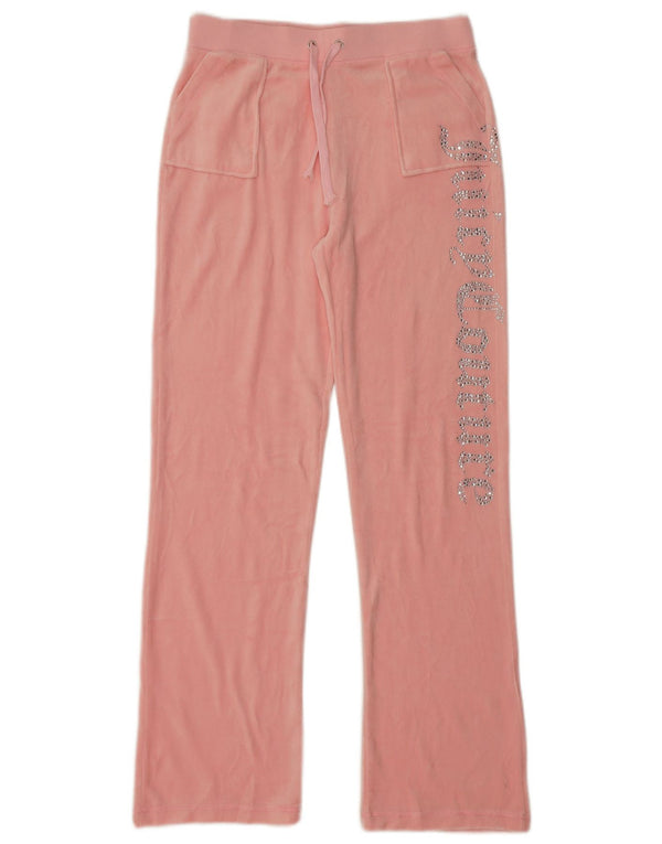 Pantaloni da tuta in velluto grafico da donna Juicy Couture UK 20 2XL Rosa
