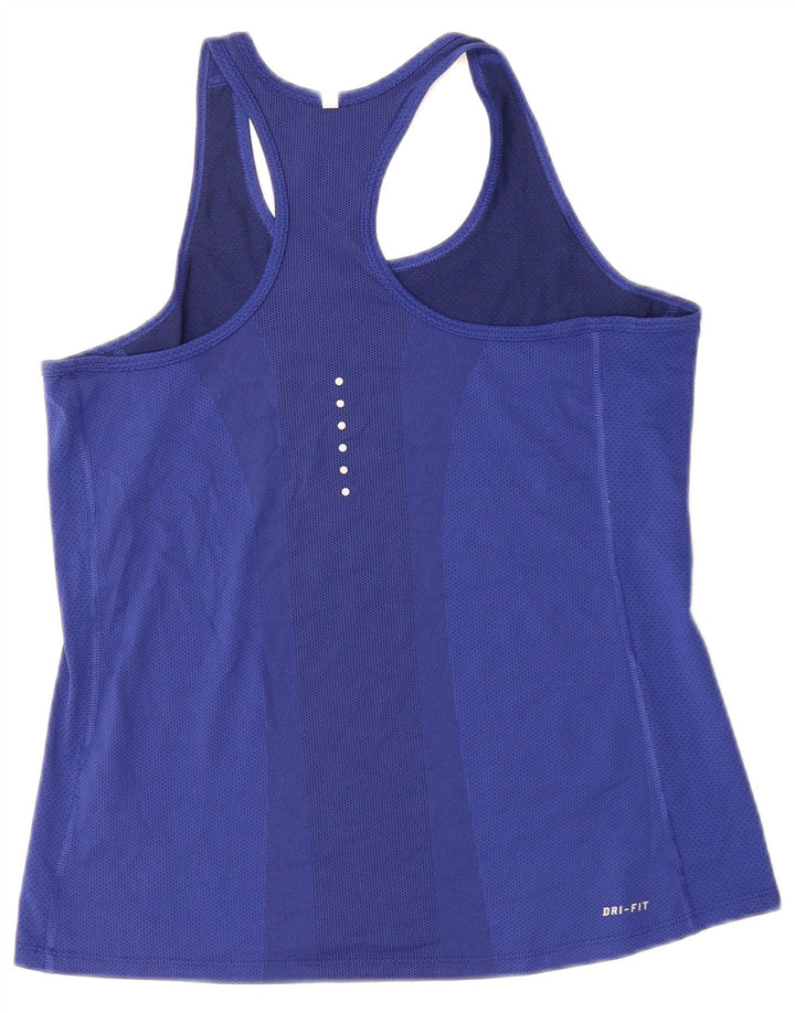 Canotta grafica Nike Dri Fit da donna UK 12 poliestere blu medio