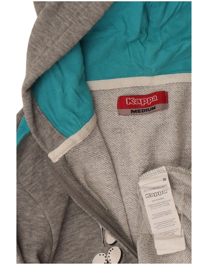 Maglione con cappuccio e zip grafica da donna Kappa UK 12 Poliestere screziato grigio medio