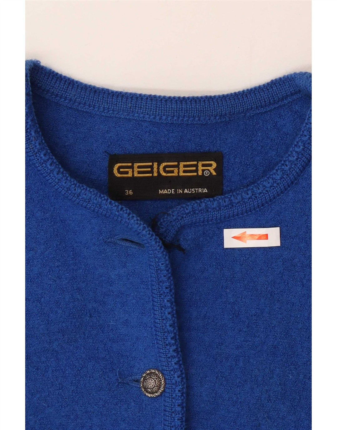 Maglione cardigan da donna Geiger EU 36 piccolo blu lana vergine