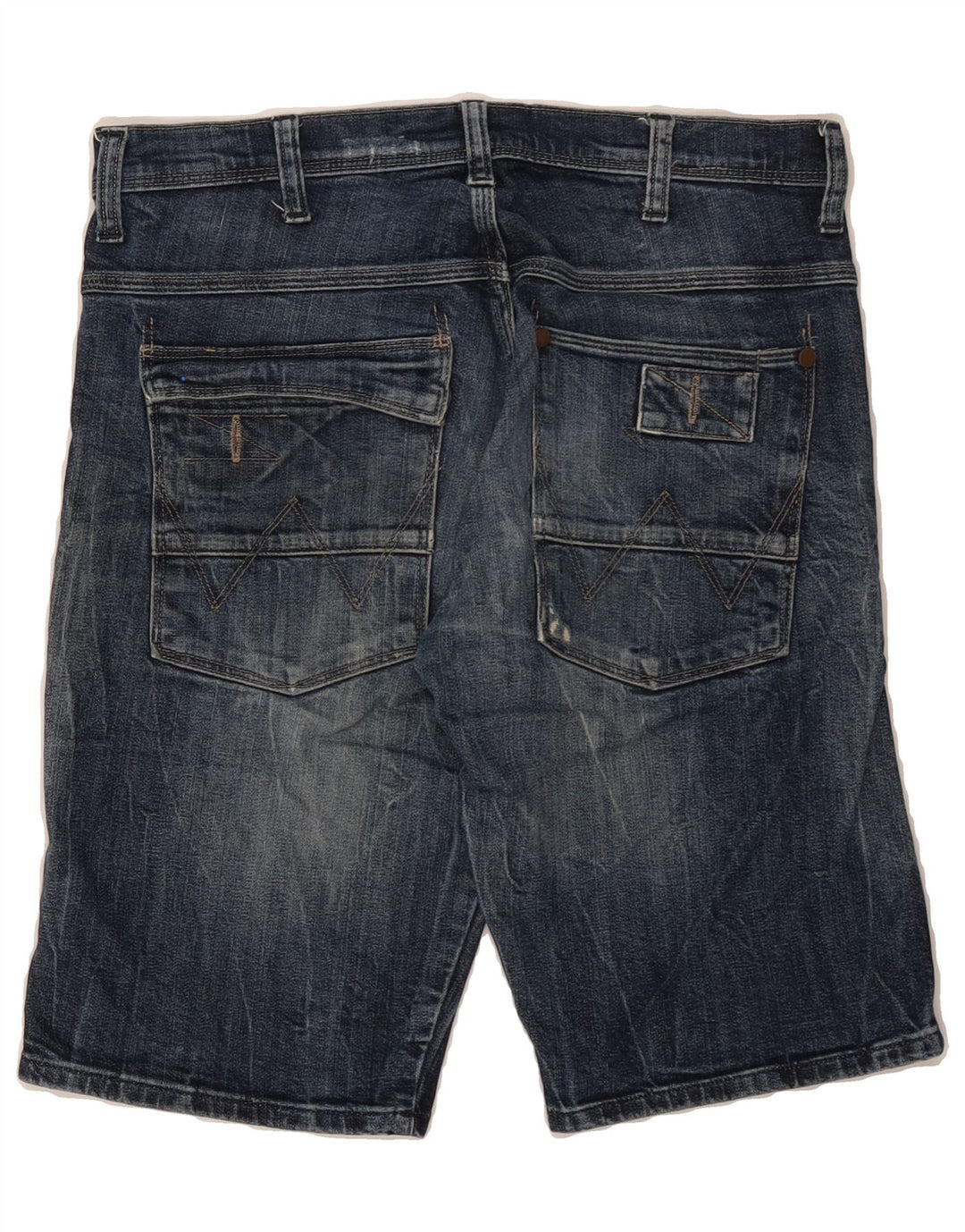 WRANGLER Mens Kurt Camo Denim Shorts W29 Small  Blue Cotton Vintage Wrangler and Second-Hand Wrangler from Messina Hembry 