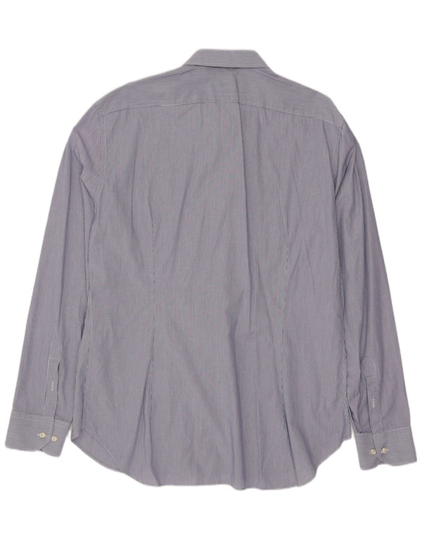 Camicia da uomo ARMANI COLLEZIONI Taglia 44 17 1/2 XL Gessato blu