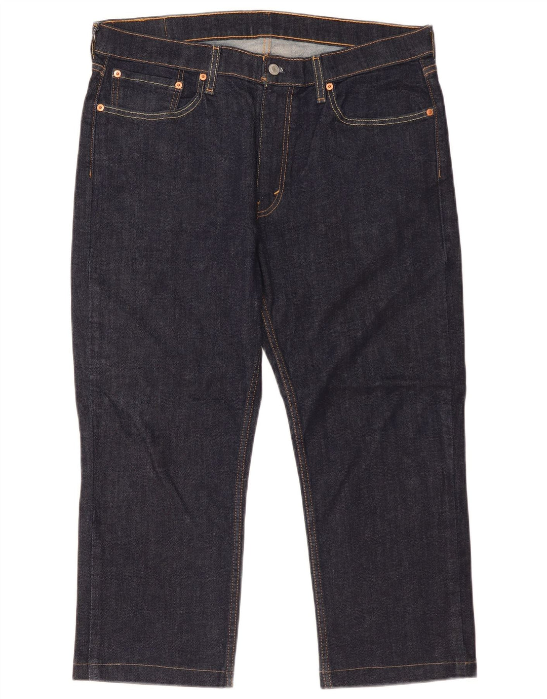 Levi's Uomo 514 Capri Jeans W36 L24 Blu Navy Cotone