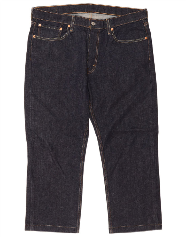 Levi's Uomo 514 Capri Jeans W36 L24 Blu Navy Cotone