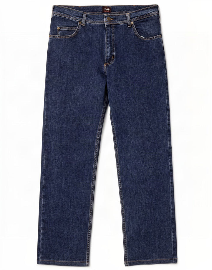 Jeans dritti da uomo Lee Brooklyn W34 L30 cotone blu navy