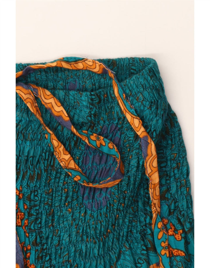 Pantaloni Harem vintage da donna W24 L24 Blu Paisley
