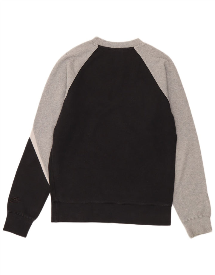 Felpa con grafica Nike da uomo, piccola, in cotone color block nero