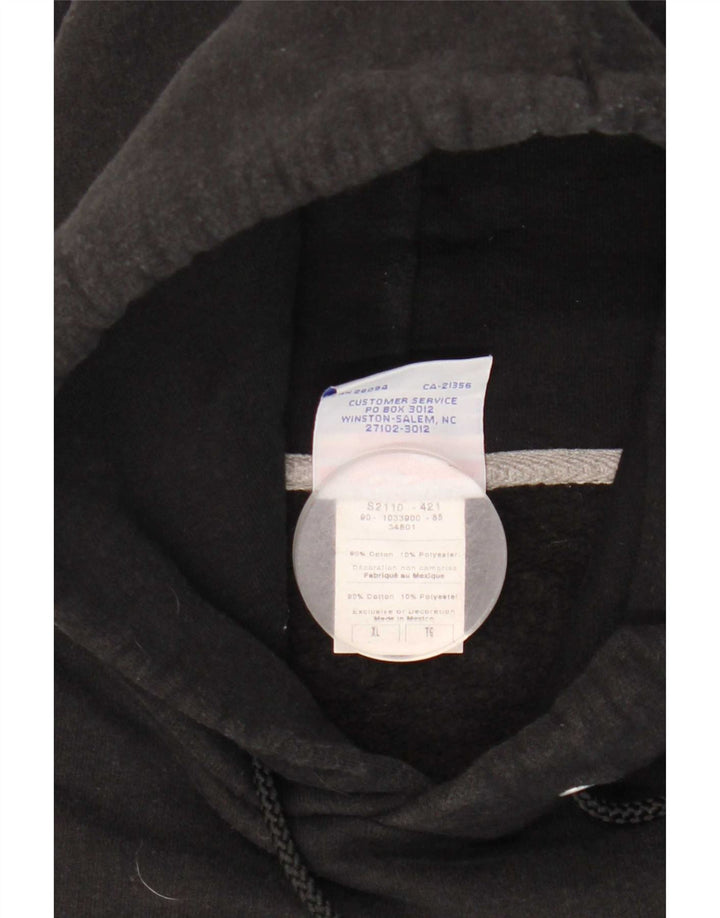 Felpa con cappuccio da uomo Champion XL in cotone nero