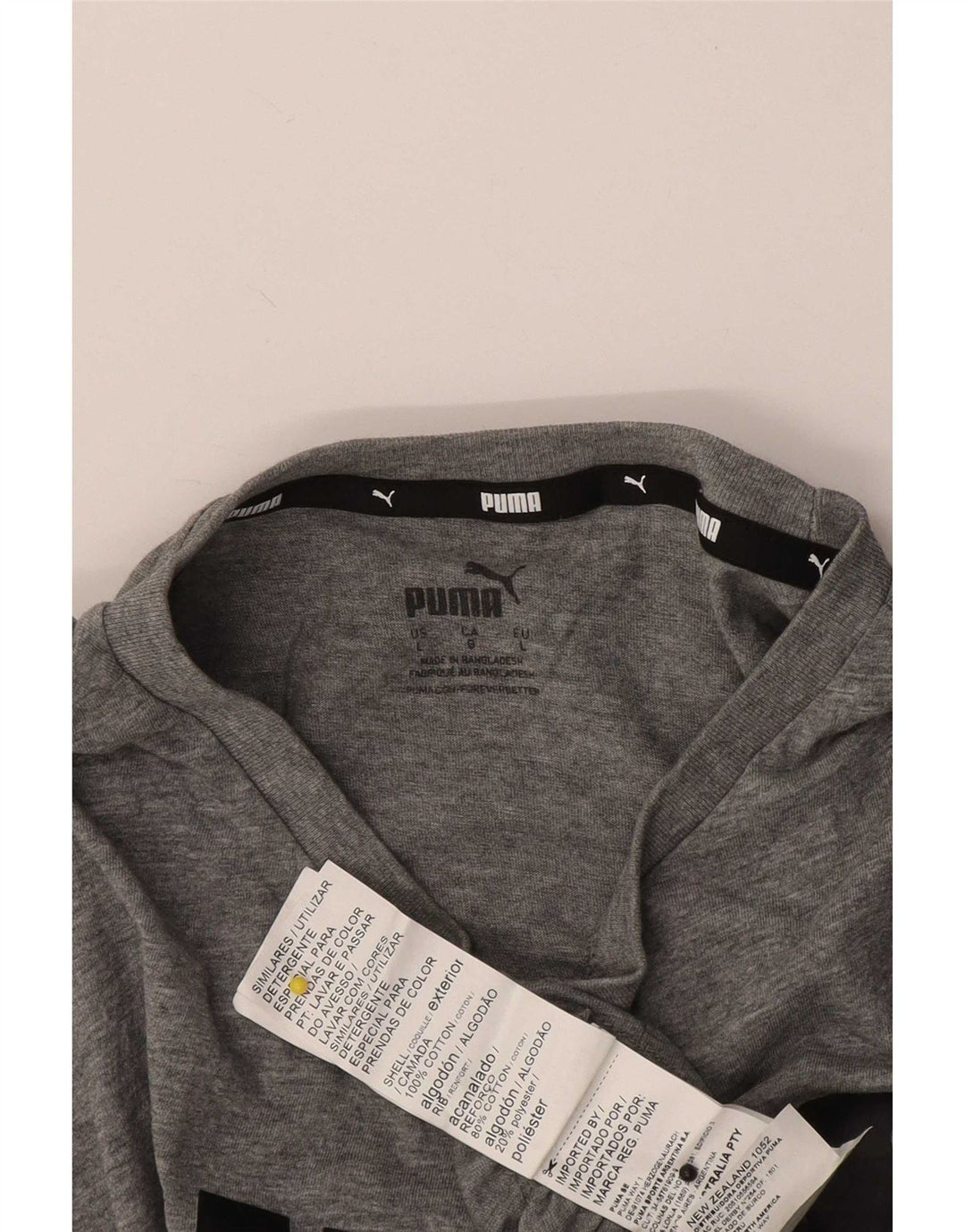 T-shirt grafica da uomo Puma grande in cotone grigio