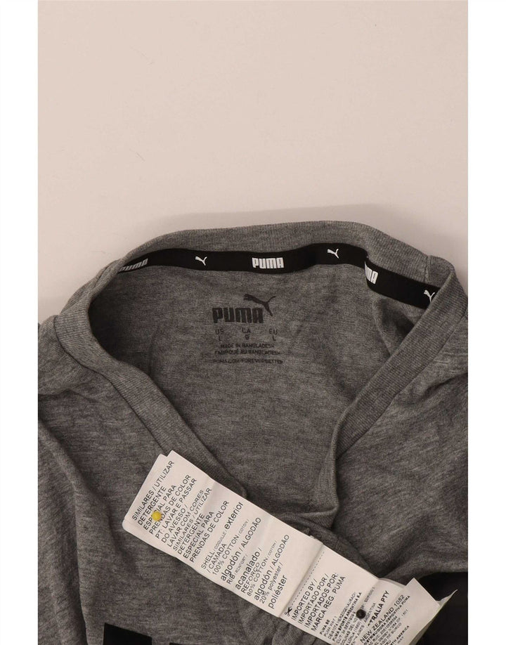 T-shirt grafica da uomo Puma grande in cotone grigio