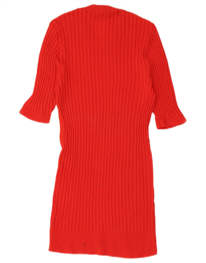 Top in camicetta lavorata a maglia da donna VINTAGE UK 8 piccolo rosso