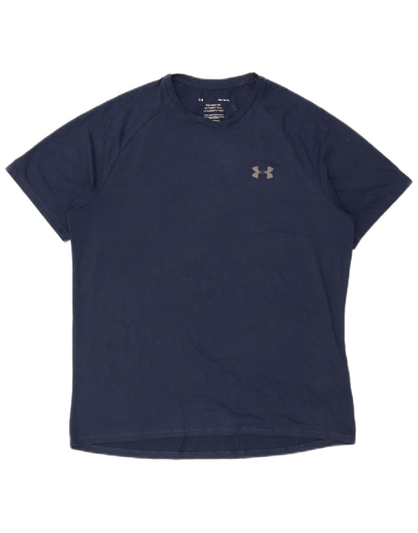 Maglietta da uomo UNDER ARMOUR Top medio in poliestere blu navy