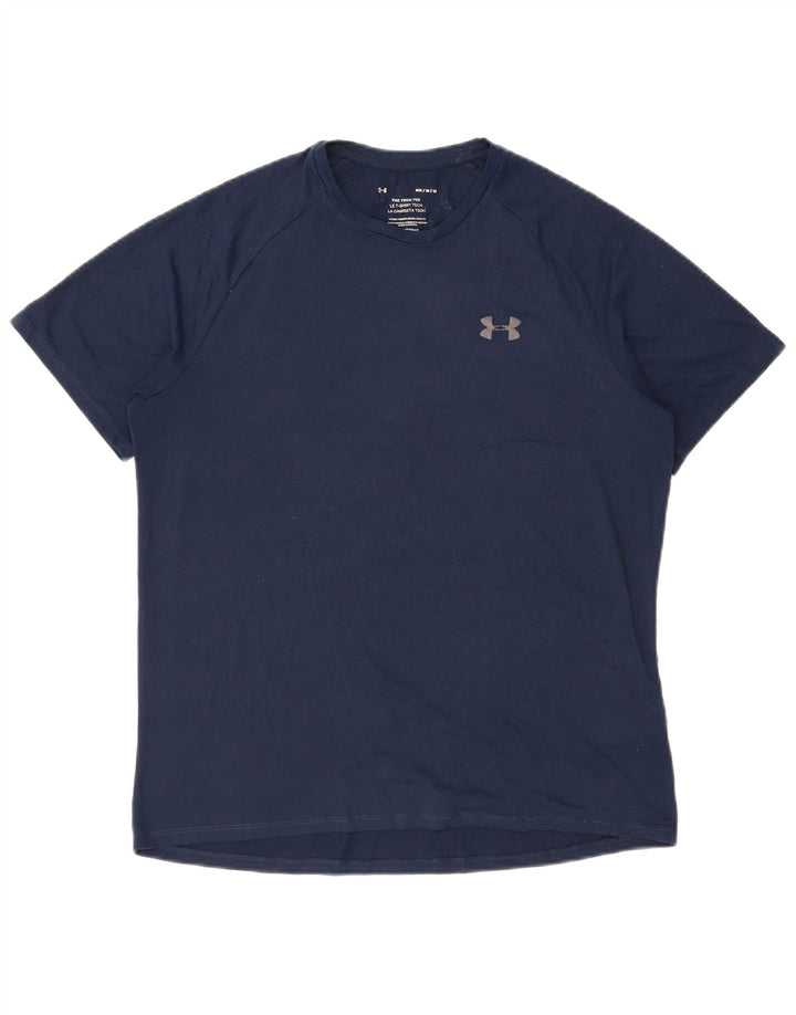 Maglietta da uomo UNDER ARMOUR Top medio in poliestere blu navy