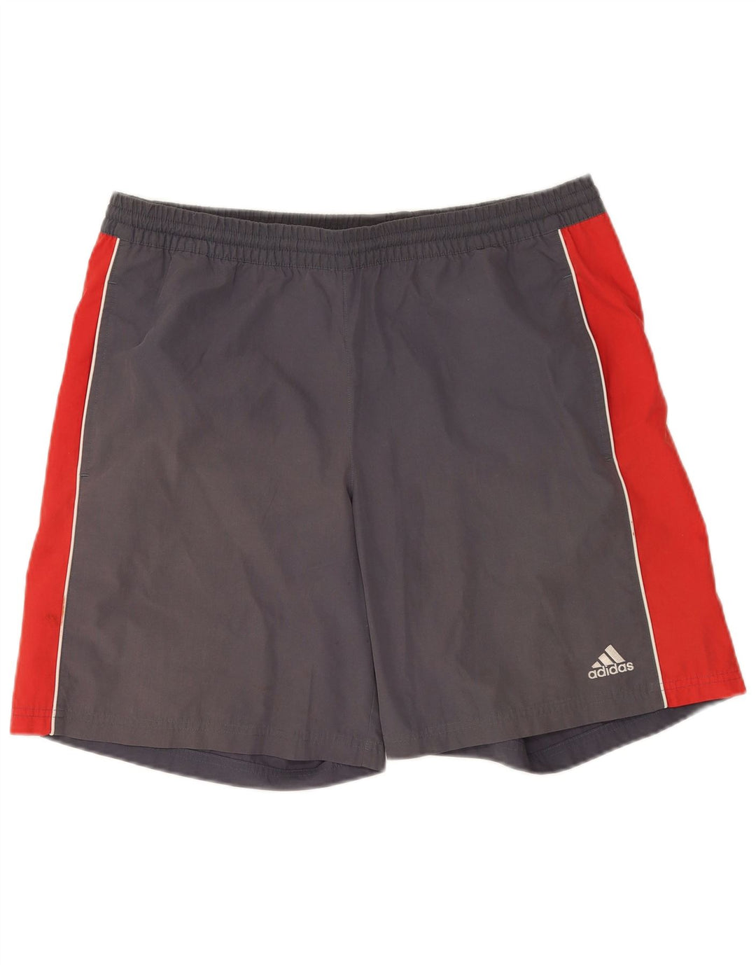 Pantaloncini sportivi da uomo Adidas Large in poliestere color block grigio