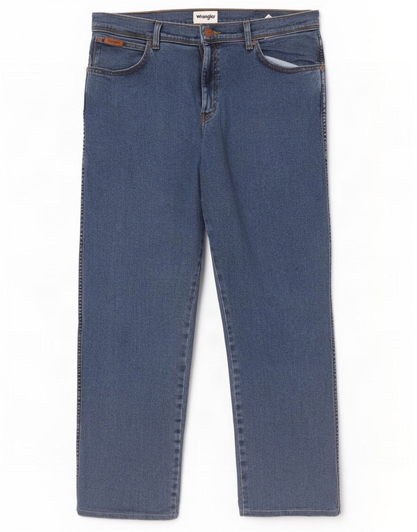 Jeans dritti da uomo Wrangler Texas W36 L29 cotone blu