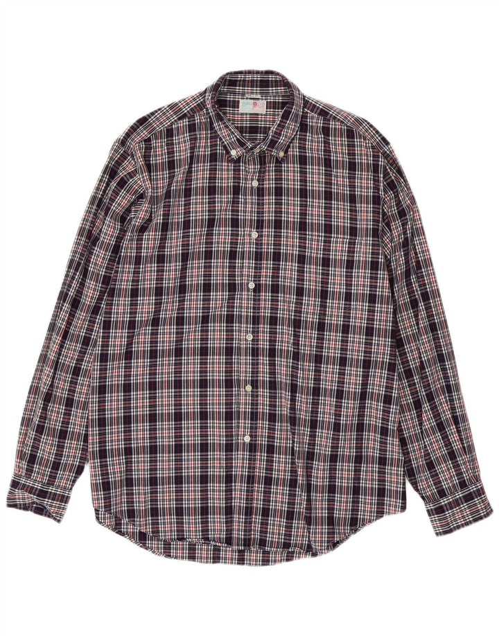 Camicia da uomo Balloon Taglia 43 17 XL Cotone a quadri blu navy