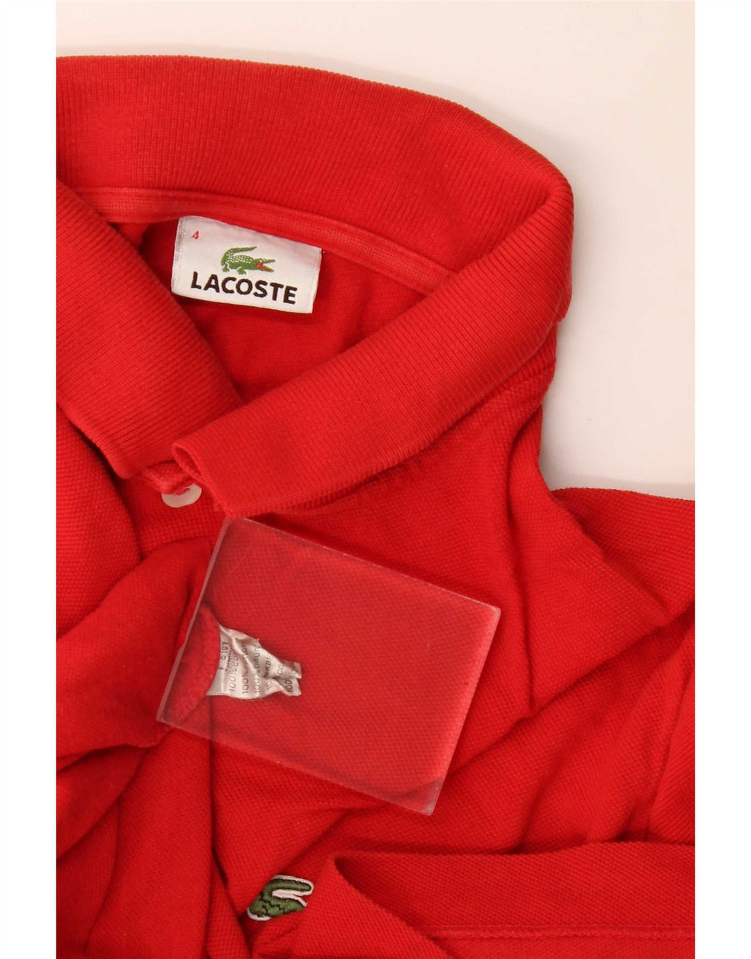 Polo da uomo Lacoste taglia 4 media in cotone rosso