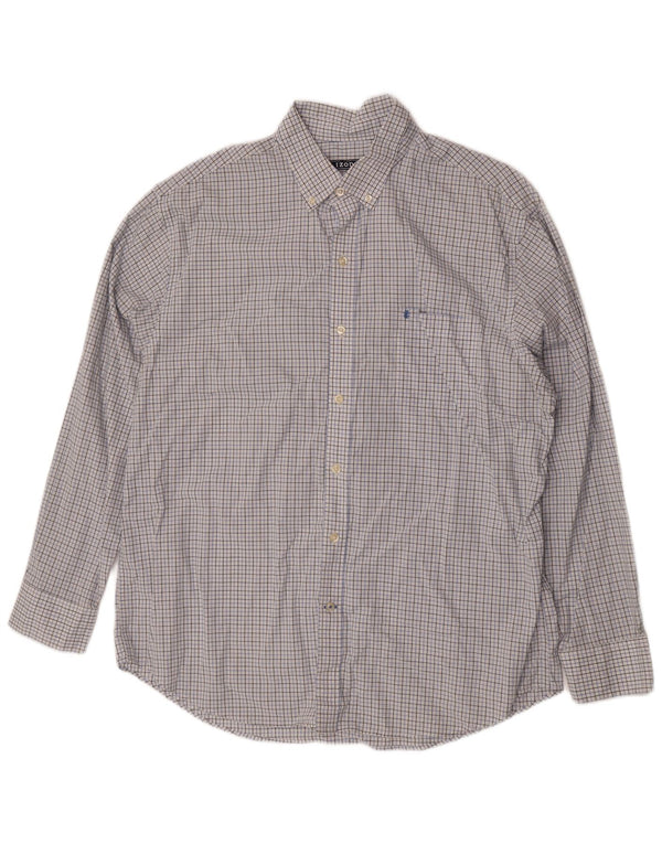 Camicia da uomo Izod XL in cotone a quadri bianchi