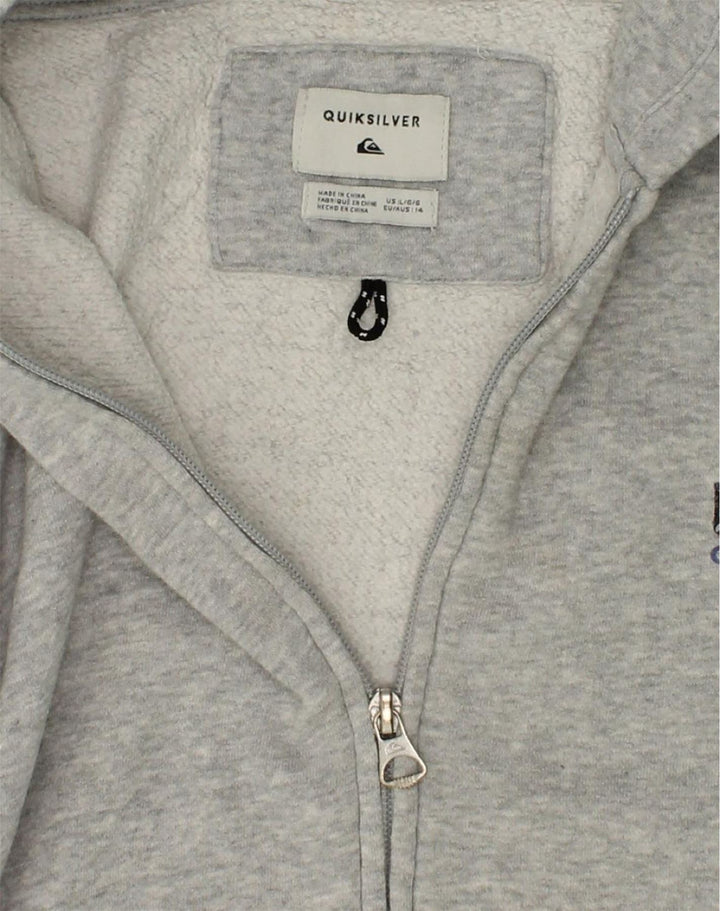 QUIKSILVER Boys Zip Hoodie Sweater 13-14 Years Grey Cotton | Vintage Quiksilver | Thrift | Second-Hand Quiksilver | Used Clothing | Messina Hembry 
