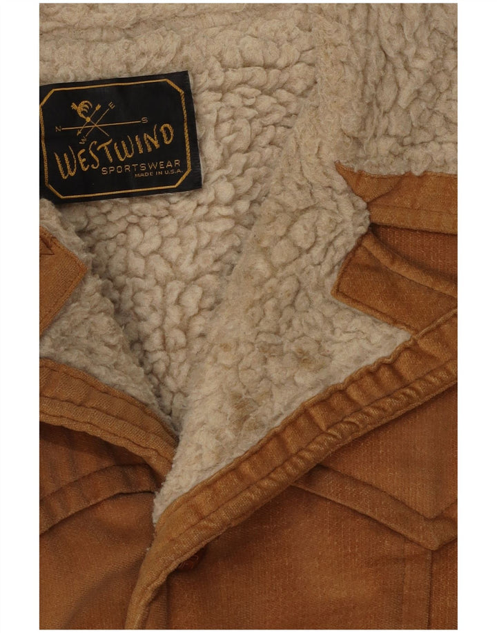 Giacca sherpa vintage da uomo UK 40 grande color marrone