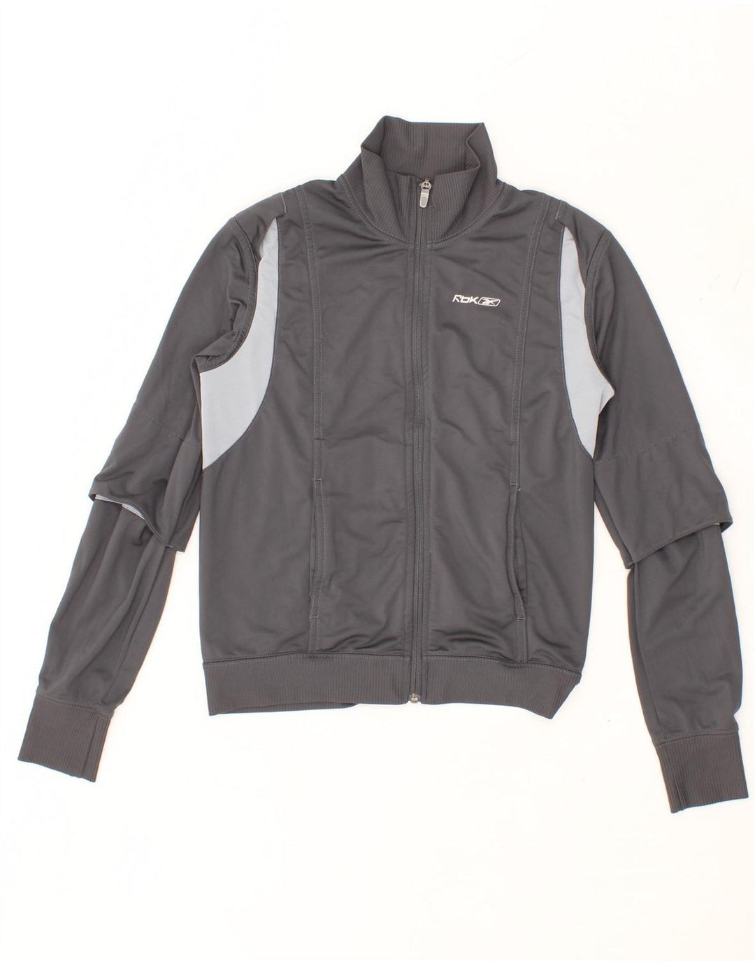 REEBOK Boys Tracksuit Top Jacket 10-11 Years Grey Colourblock Polyester Vintage Reebok and Second-Hand Reebok from Messina Hembry 