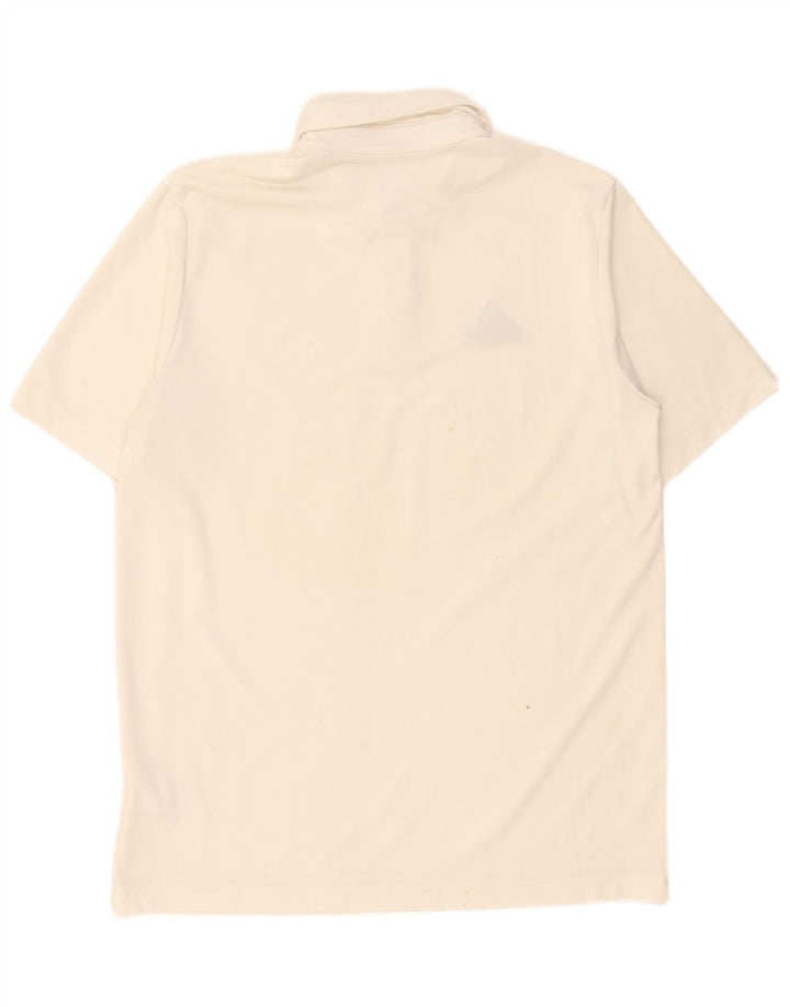 Polo Adidas Aeroready da uomo in poliestere bianco medio