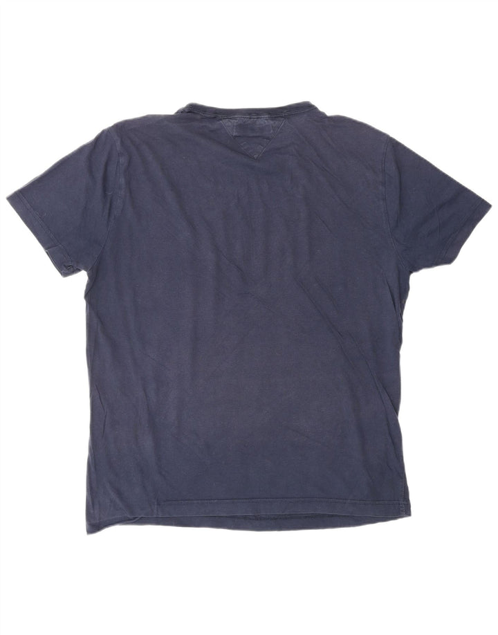 TOMMY HILFIGER T-shirt grafica da uomo Top grande a righe blu navy