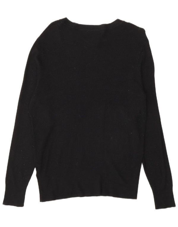 Maglione maglione con scollo a barca da donna Marks & Spencer UK 18 XL viscosa nera