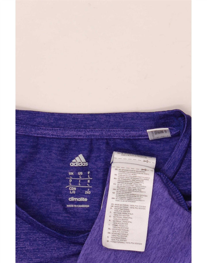 T-shirt Adidas Climalite da uomo, grande, in poliestere chiazzato viola