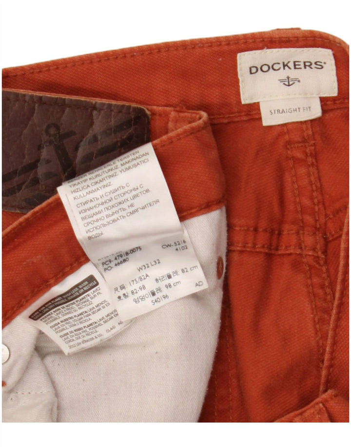 DOCKERS Pantaloni casual dritti da uomo W32 L32 cotone marrone