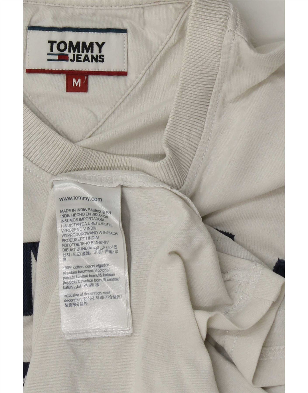 T-shirt grafica da uomo Tommy Hilfiger Top in cotone bianco medio