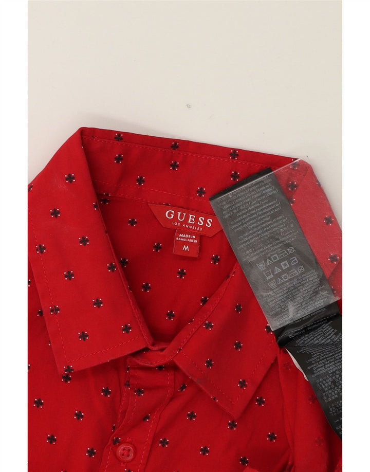 GUESS Mens Short Sleeve Shirt Medium Red Spotted Cotton Vintage Guess and Second-Hand Guess from Messina Hembry 