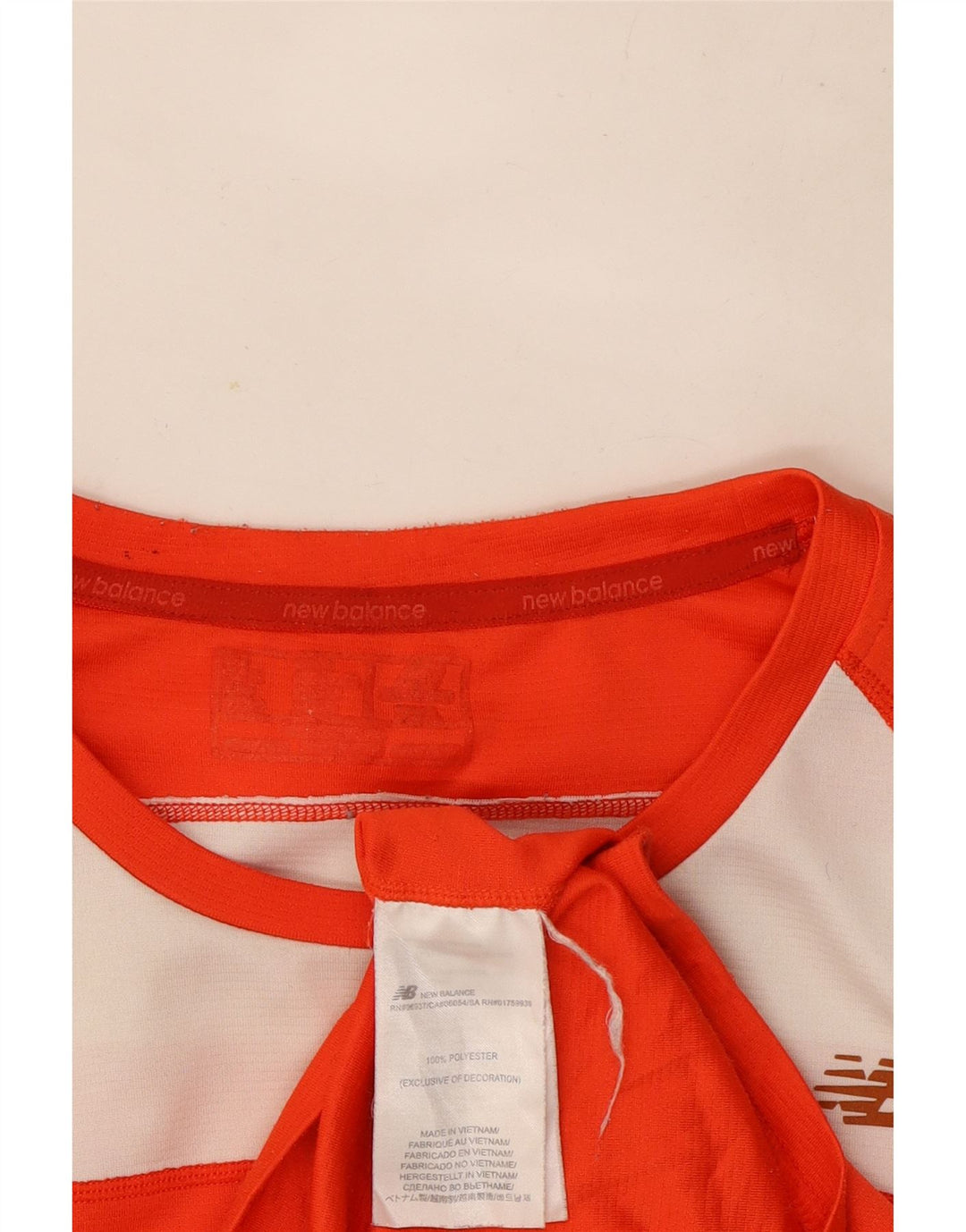 T-shirt da uomo New Balance Top in poliestere color block arancione medio