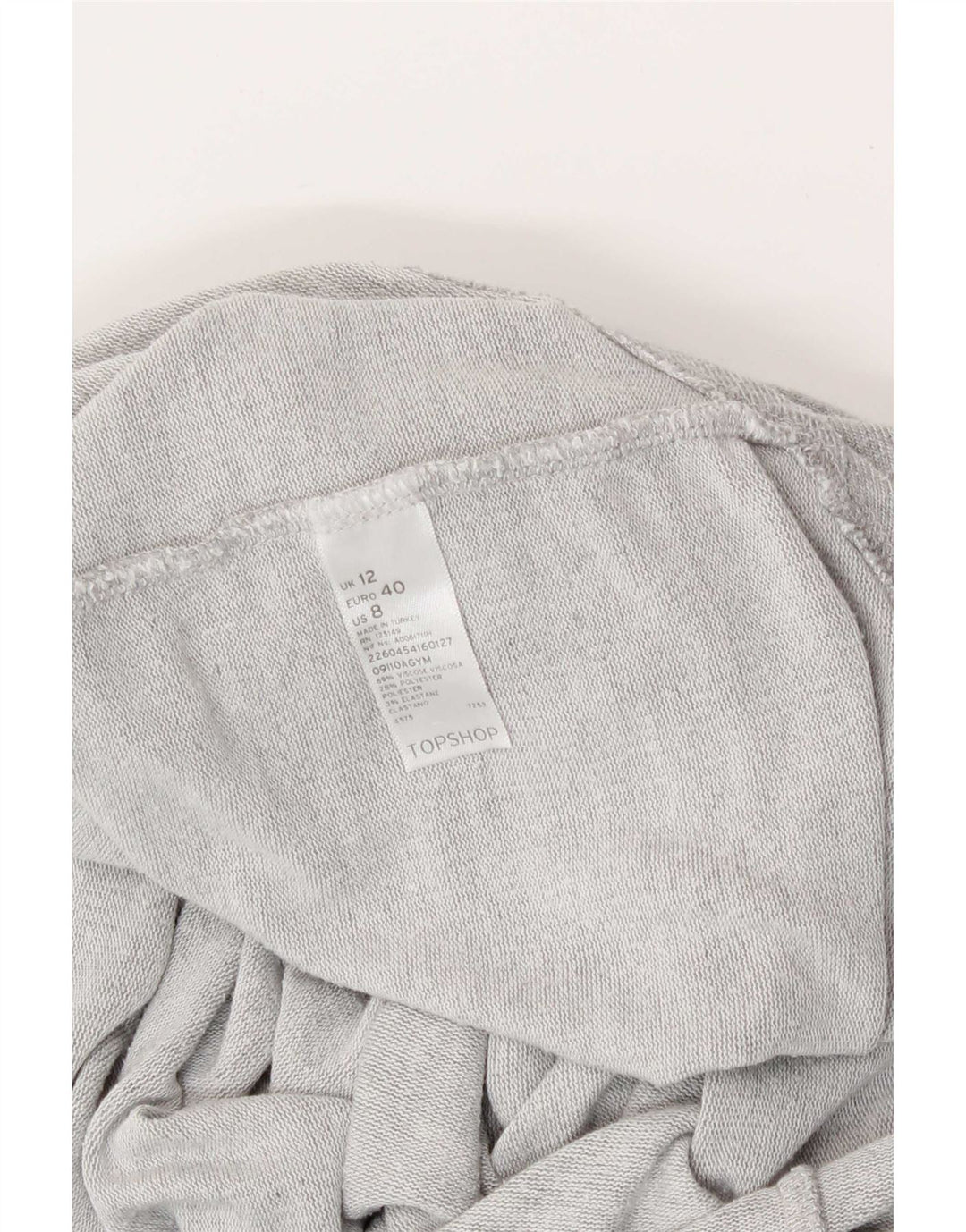 Topshop Top oversize da donna manica 3/4 UK 12 Viscosa grigio medio