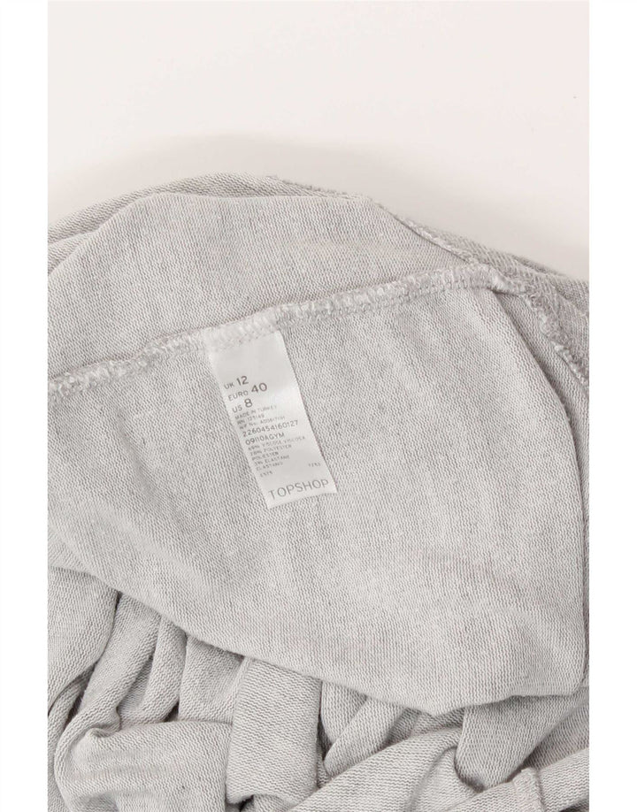 Topshop Top oversize da donna manica 3/4 UK 12 Viscosa grigio medio