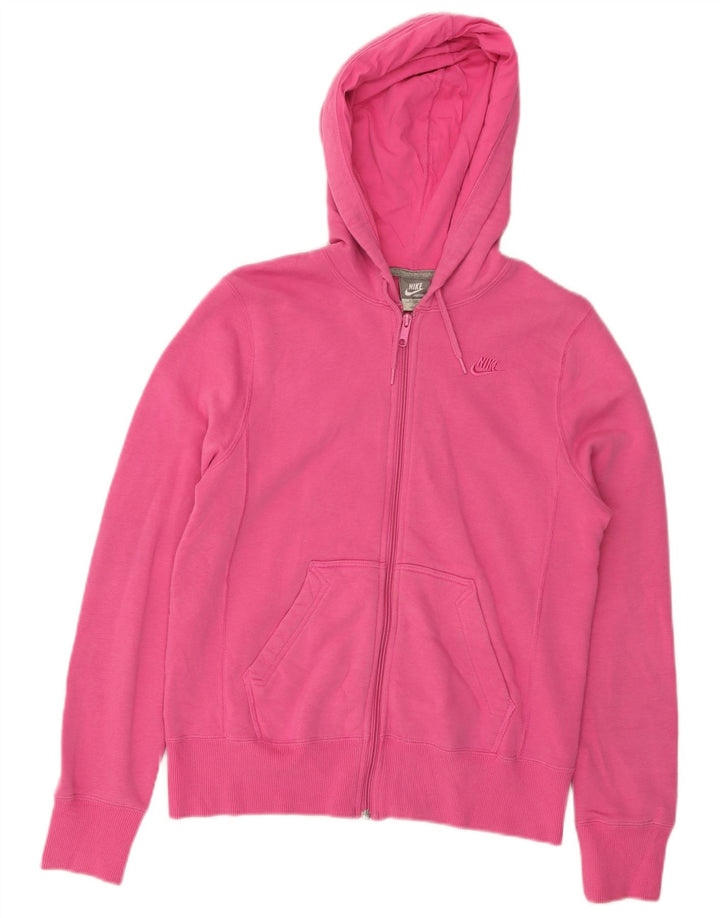 Felpa con cappuccio e zip da donna Nike US 8/10 cotone rosa medio