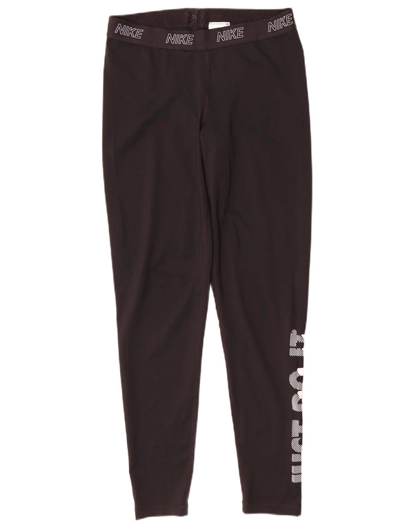 Leggings grafici da donna Nike UK 14 grande poliestere nero