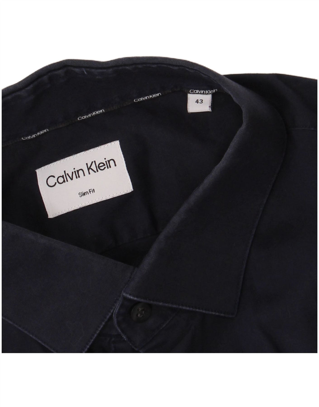 Camicia slim fit da uomo Calvin Klein taglia 43 grande blu navy