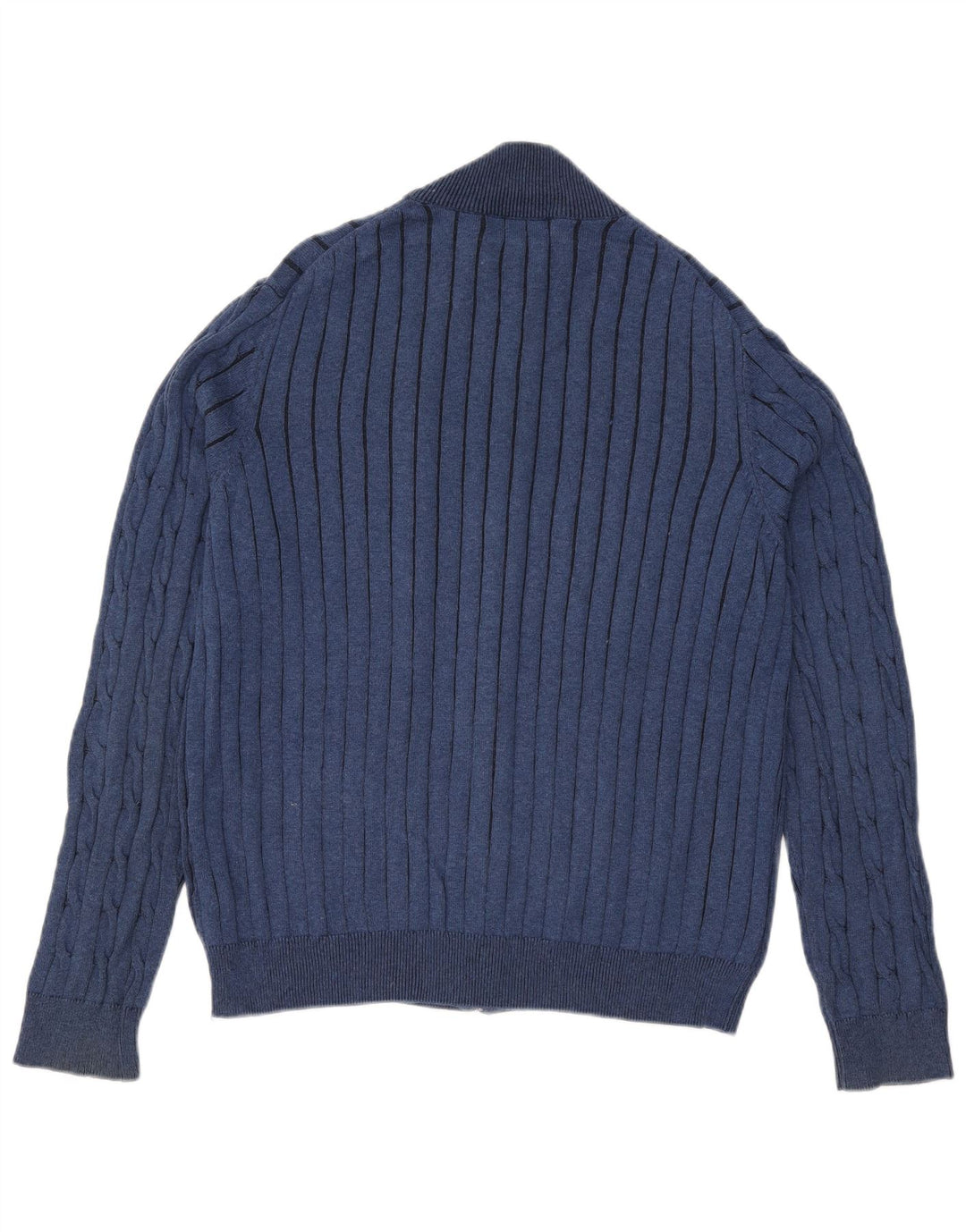 Maglione cardigan da uomo Marks & Spencer Blue Harbour, grande cotone blu