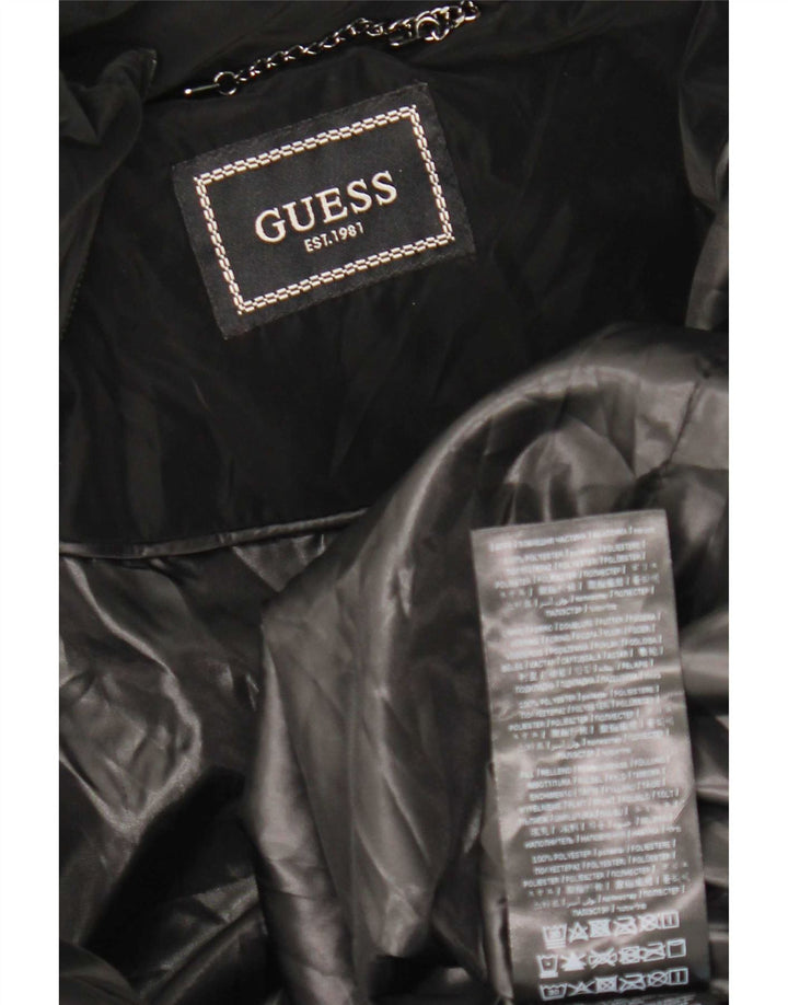 Giacca imbottita con cappuccio da donna Guess UK 12 Medium Nero Poliestere